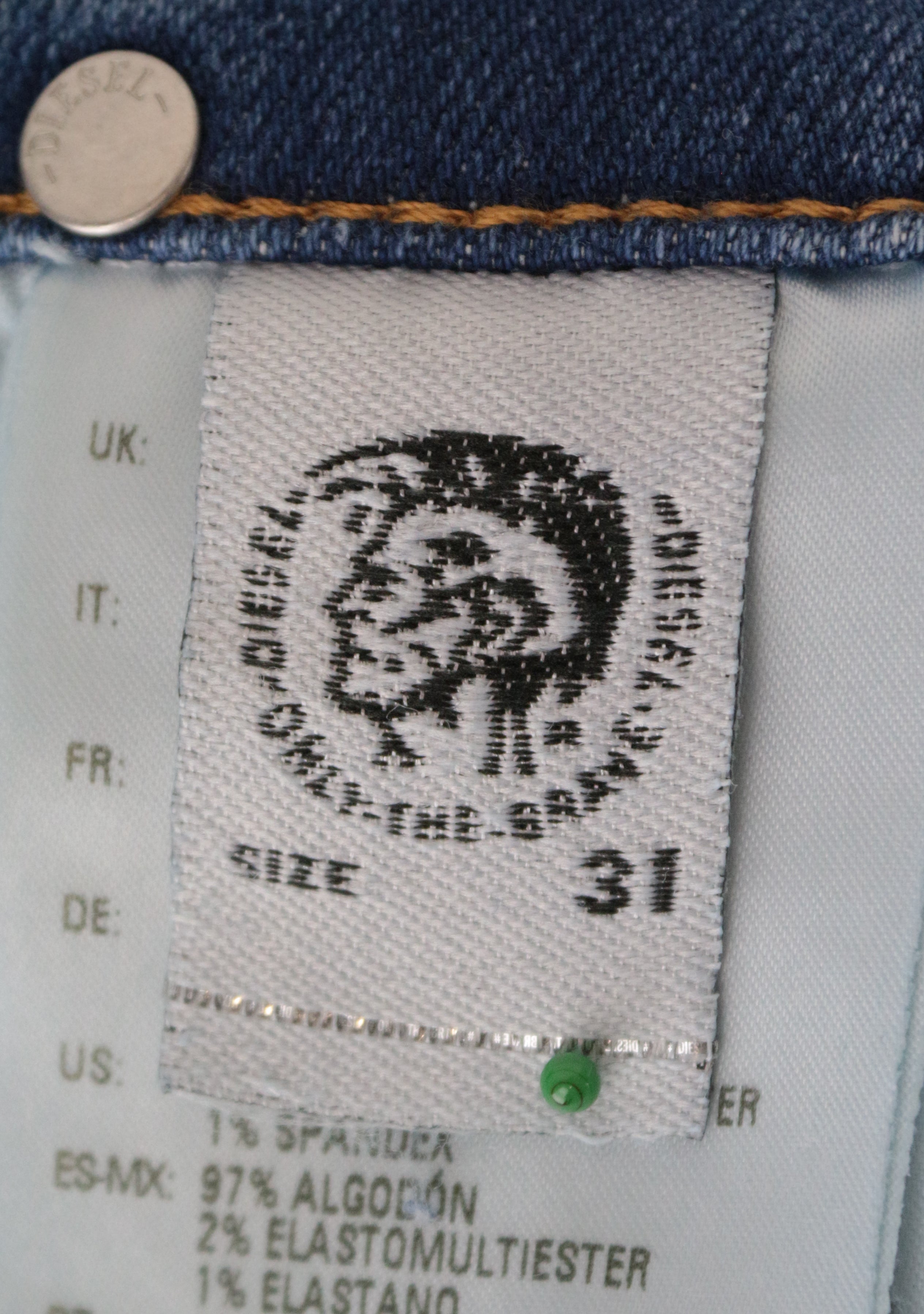 DIESEL D-Rifty 083AX moteriški džinsai W31/L30 Slim Stretch Fit mėlynos medvilnės džinsinis audinys 