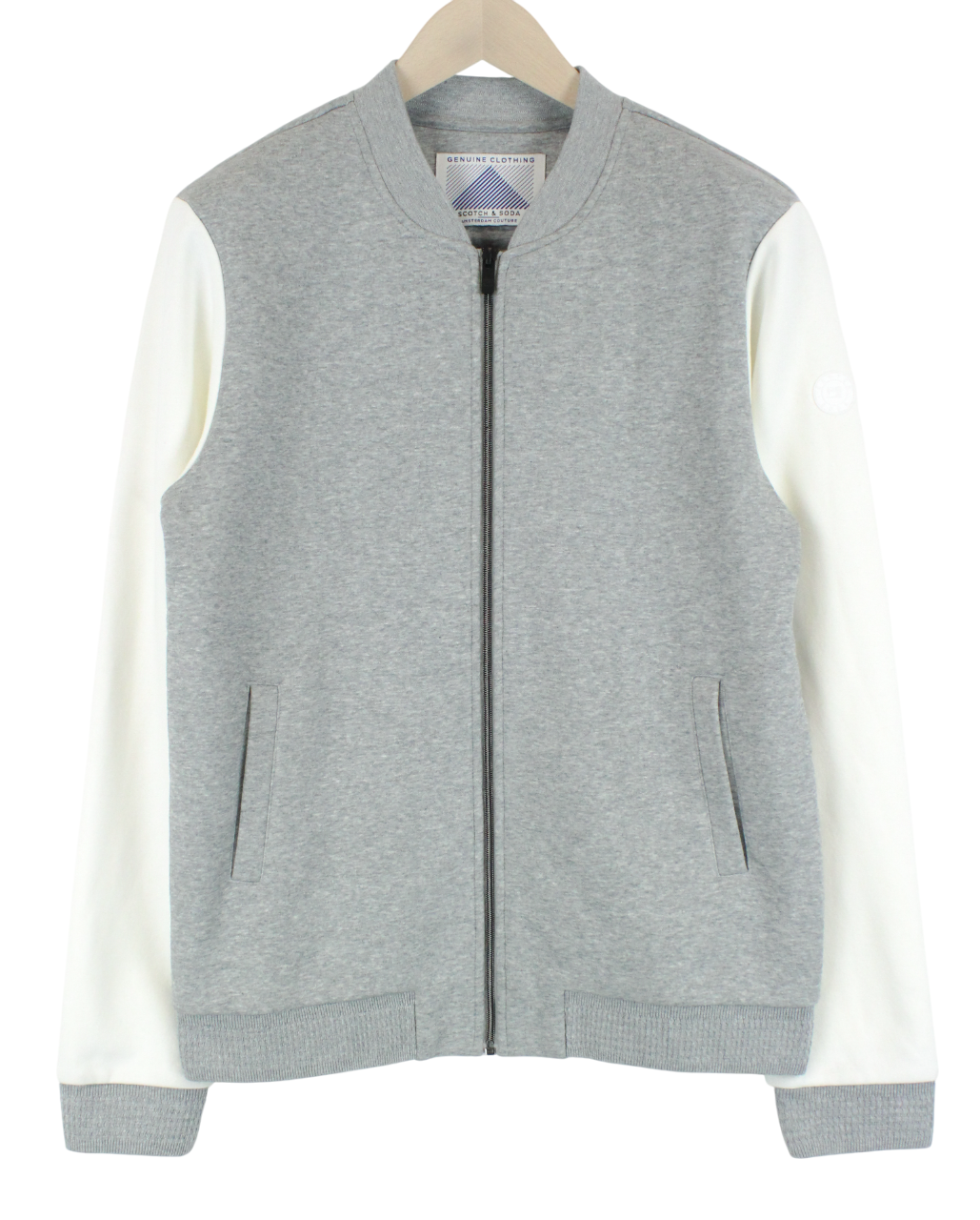 SCOTCH & SODA  Couture Grey M Jacket Mens Jersey Bomber Zip Long Sleeve