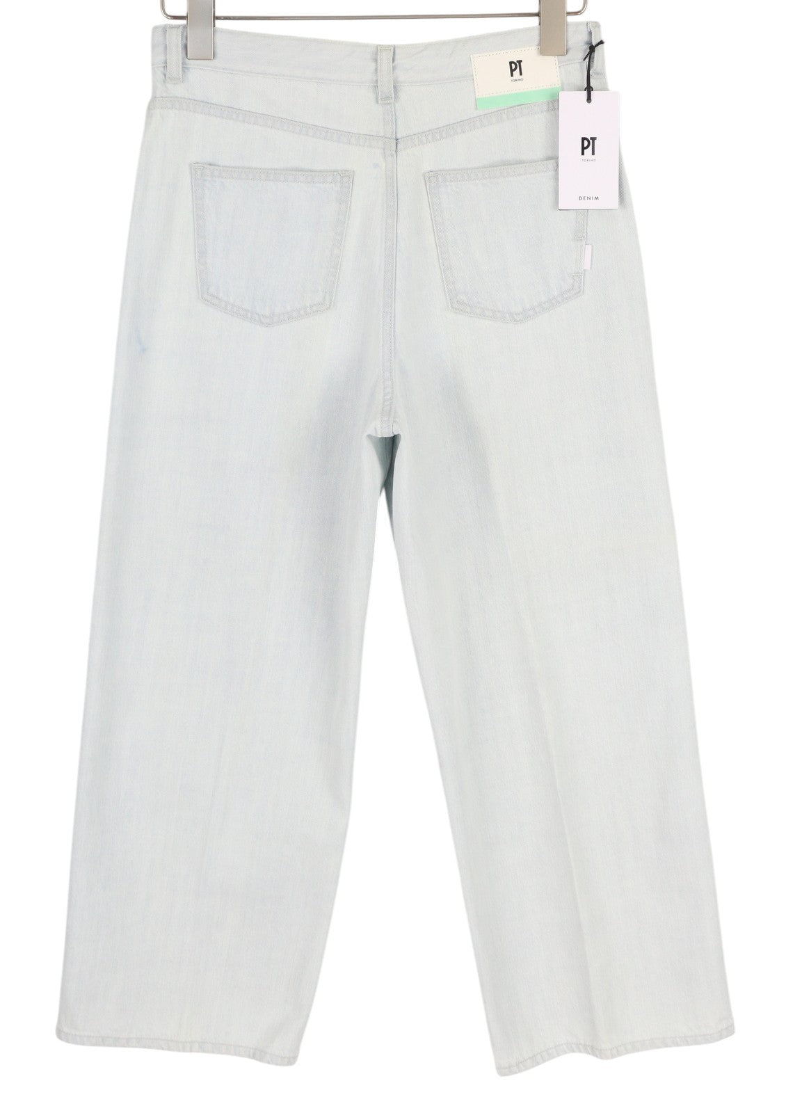 PT TORINO Tracy moteriški džinsai W28 mėlyni tiesūs iki kulkšnies su užtrauktuku 