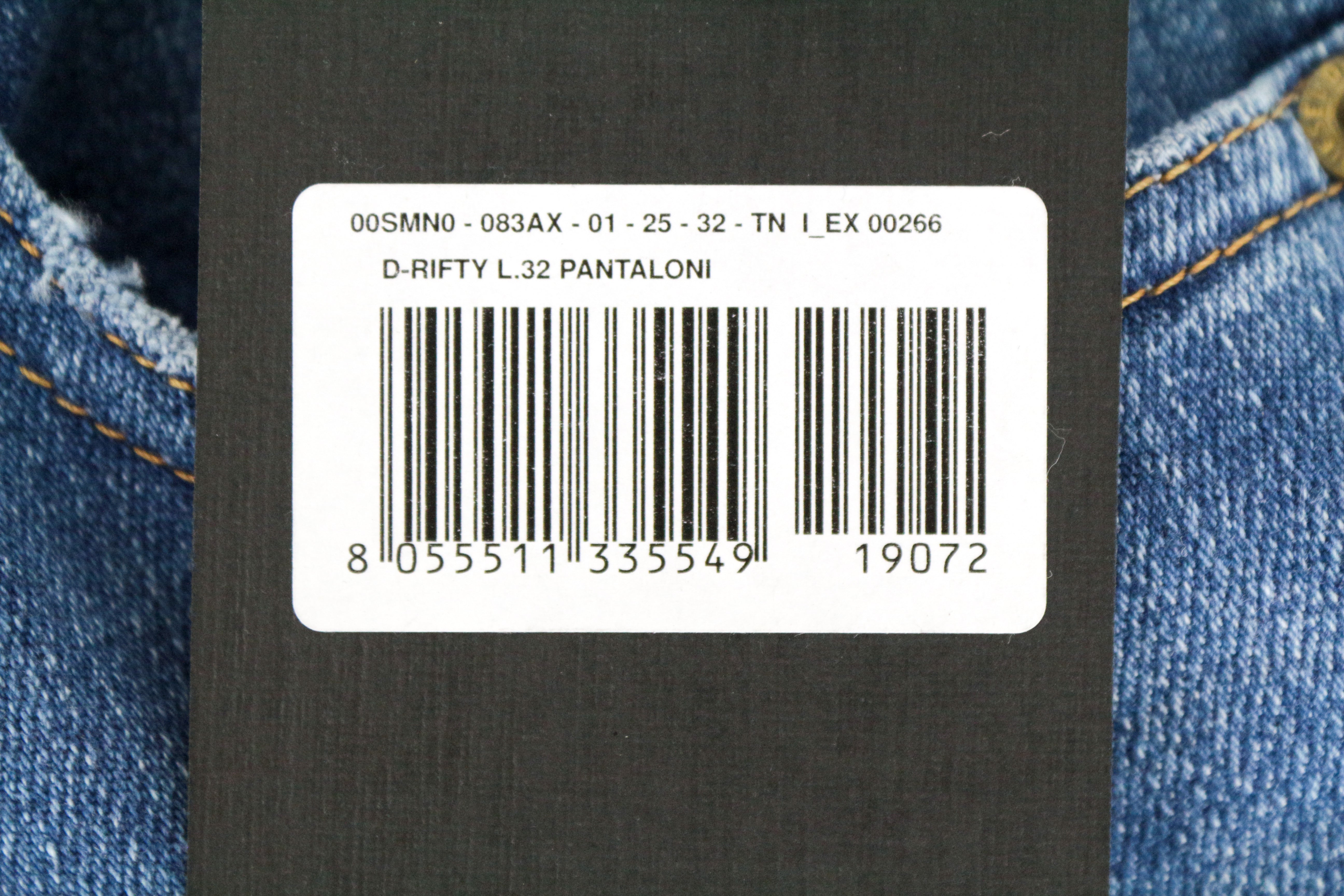DIESEL D-Rifty 083AX moteriški džinsai W25/L32 žemo kirpimo, mėlyni, tamprūs medvilniniai džinsai 