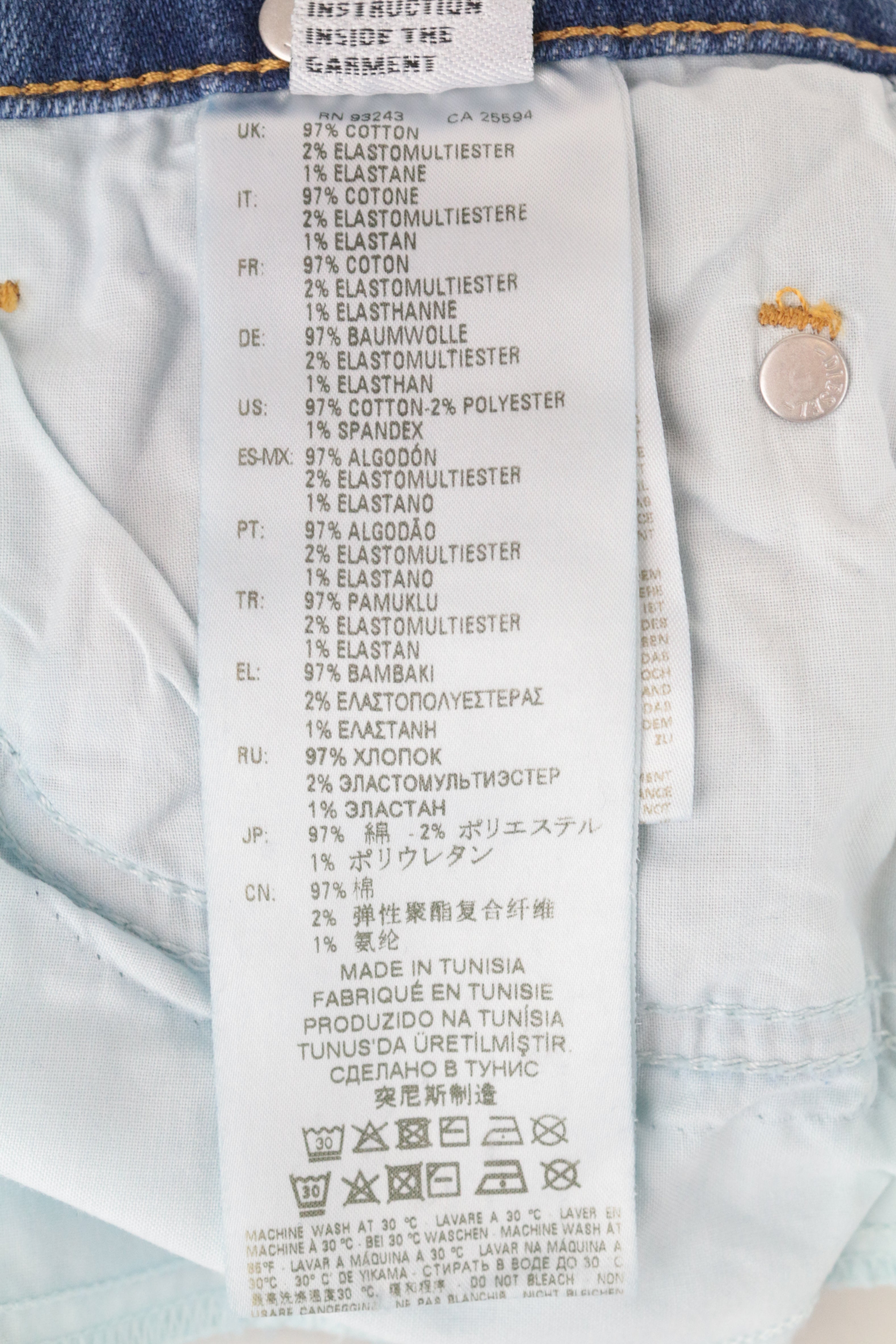 DIESEL D-Rifty 083AX moteriški džinsai W25/L32 žemo kirpimo, mėlyni, tamprūs medvilniniai džinsai 