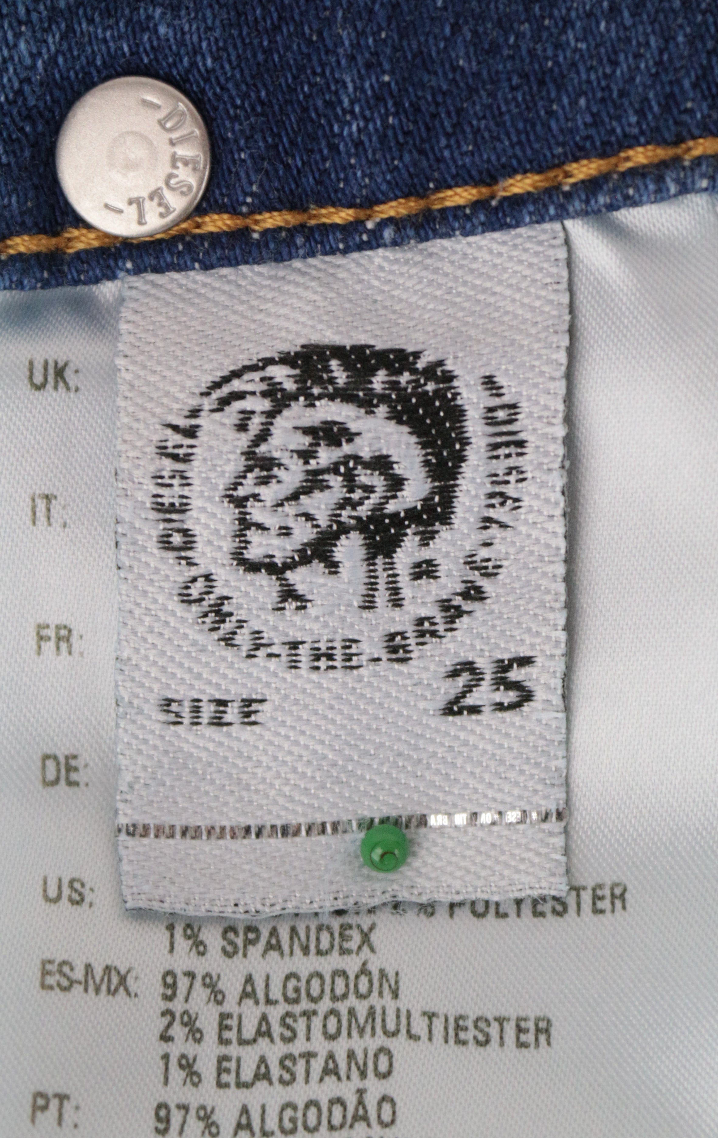 DIESEL D-Rifty 083AX moteriški džinsai W25/L32 žemo kirpimo, mėlyni, tamprūs medvilniniai džinsai 