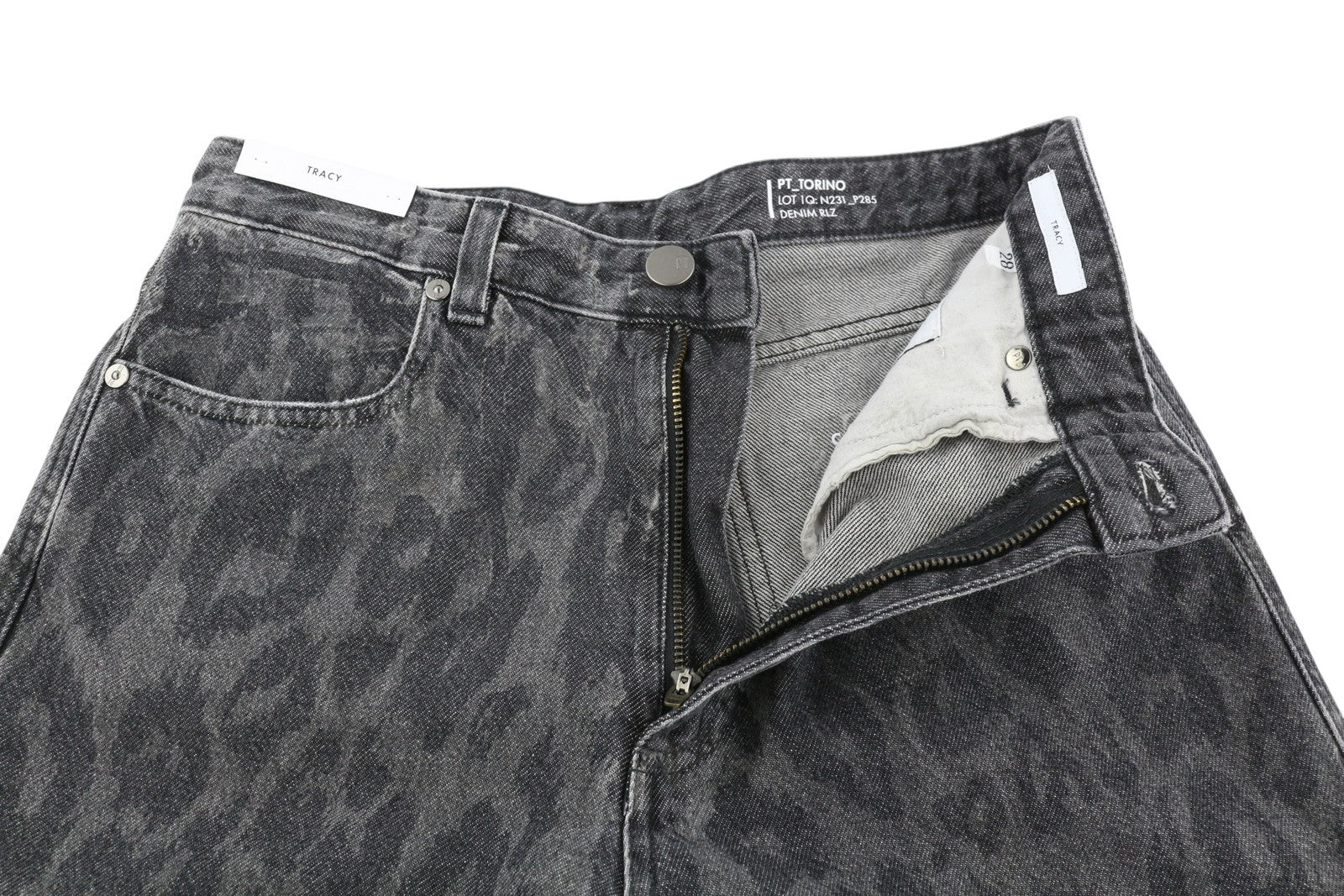 PT TORINO Tracy moteriški džinsai W28 pilki, skalbti tiesūs iki kulkšnių 