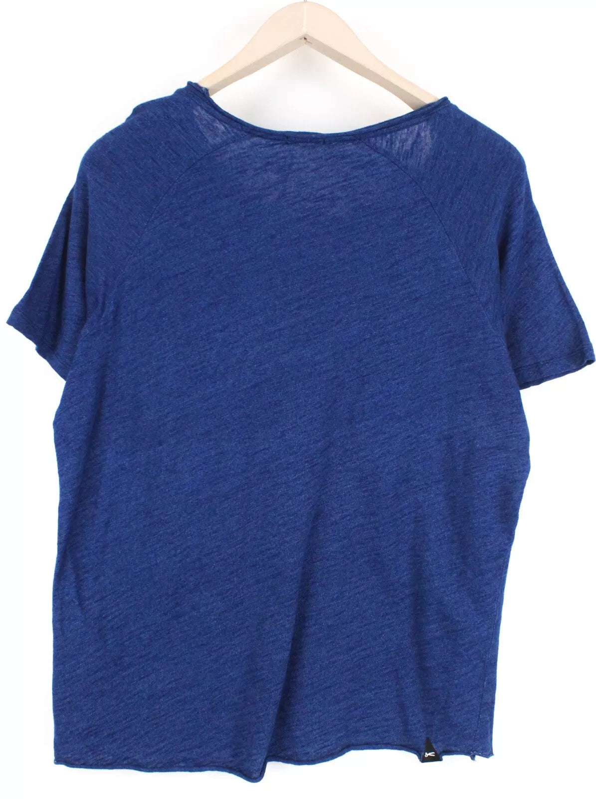 DENHAM Wingdigo Women's S Blue Cotton Logo Tee Short Sleeve Pullover Top