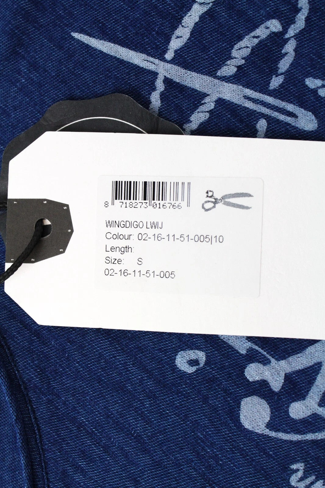 DENHAM Wingdigo Women's S Blue Cotton Logo Tee Short Sleeve Pullover Top