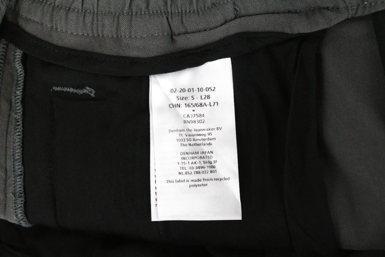 DENHAM Preston moteriškos pilkos tamprios kelnės S dydžio su klostėmis ir šoninėmis kišenėmis 