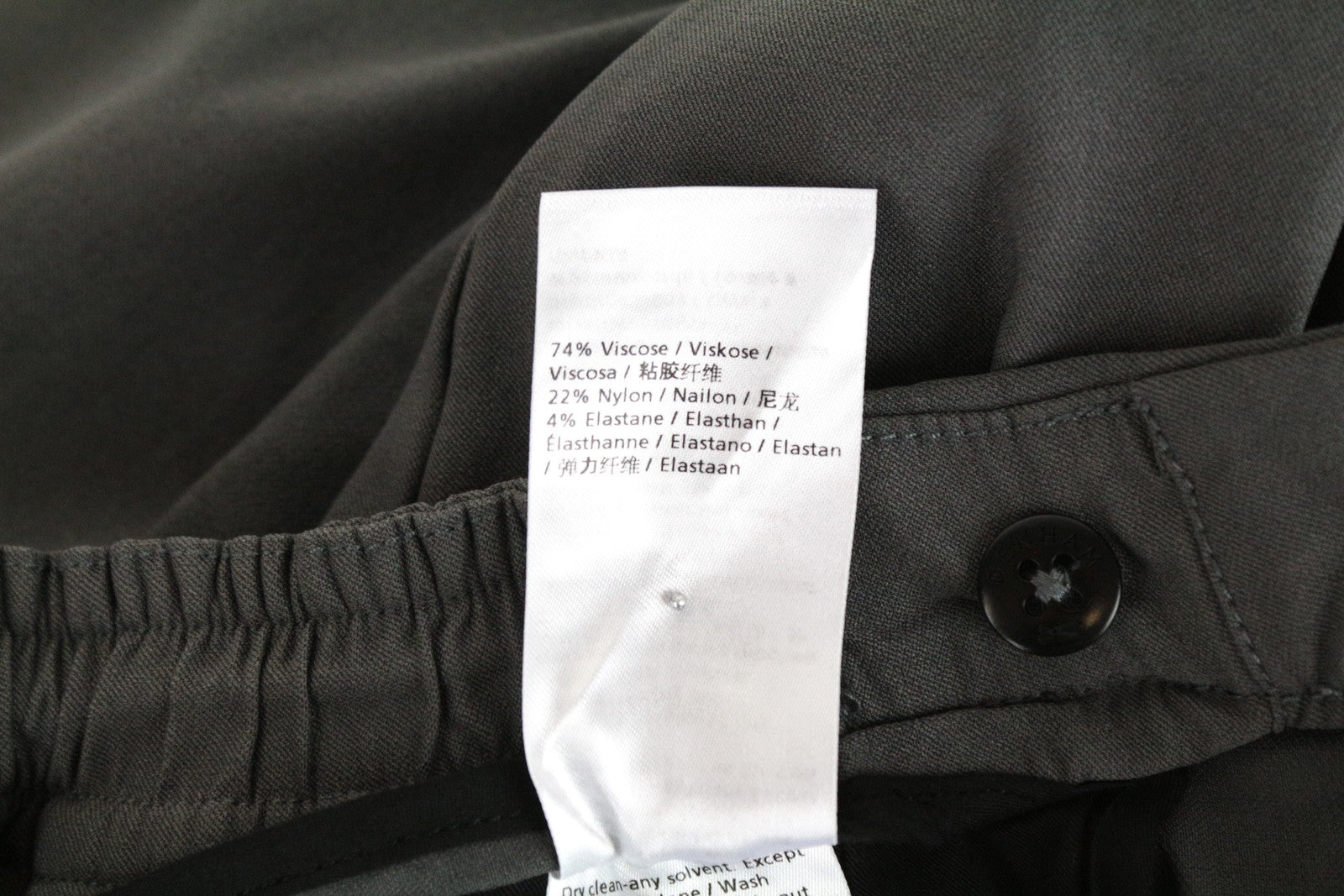 DENHAM Preston moteriškos pilkos tamprios kelnės S dydžio su klostėmis ir šoninėmis kišenėmis 