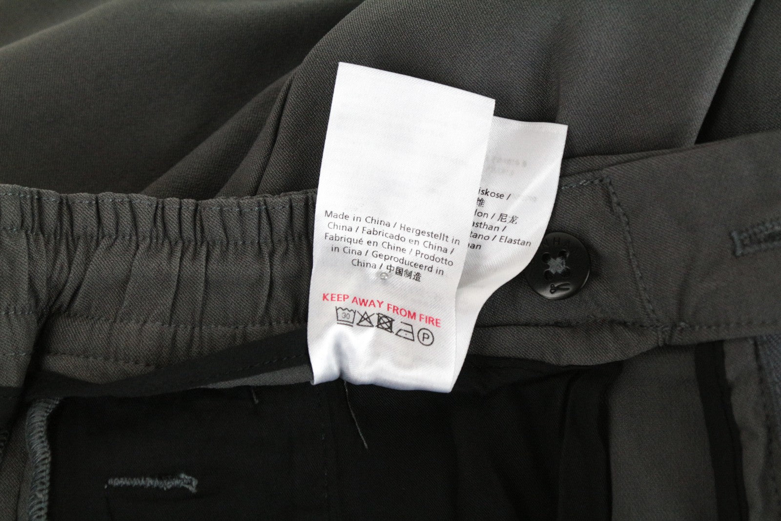 DENHAM Preston moteriškos pilkos tamprios kelnės S dydžio su klostėmis ir šoninėmis kišenėmis 