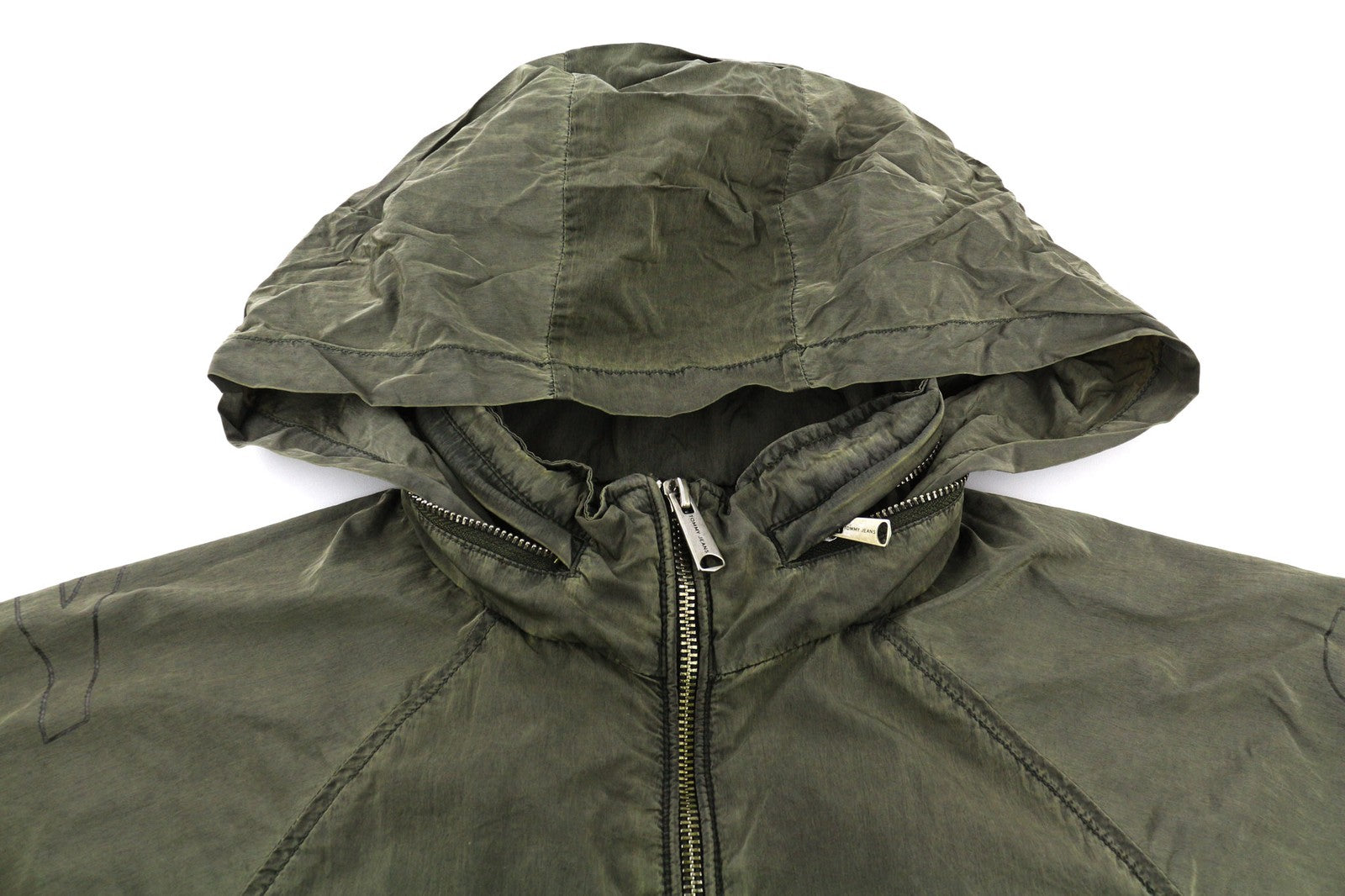 TOMMY JEANS vyriška striukė S dydis, žalia, skalbta, su užtrauktuku, lengva. 