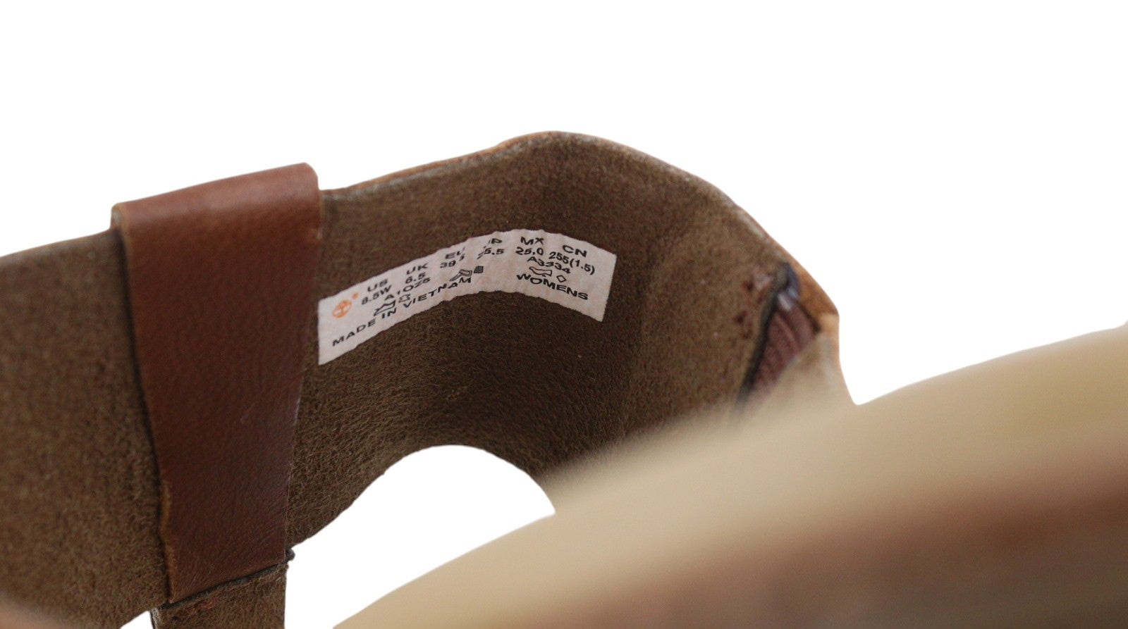 TIMBERLAND A1OZ5 Women Sandals EU39/39.5 Brown Leather Flip Flops Flats Logo