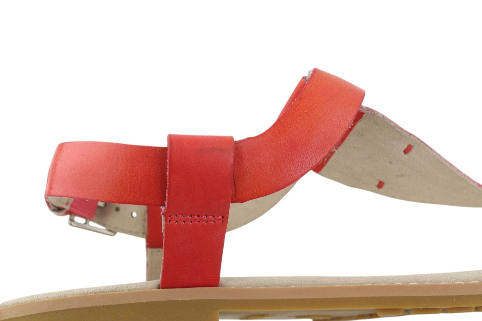 TIMBERLAND A23UF Women Sandals EU36/37 Orange Leather Open Toe Buckle Closure