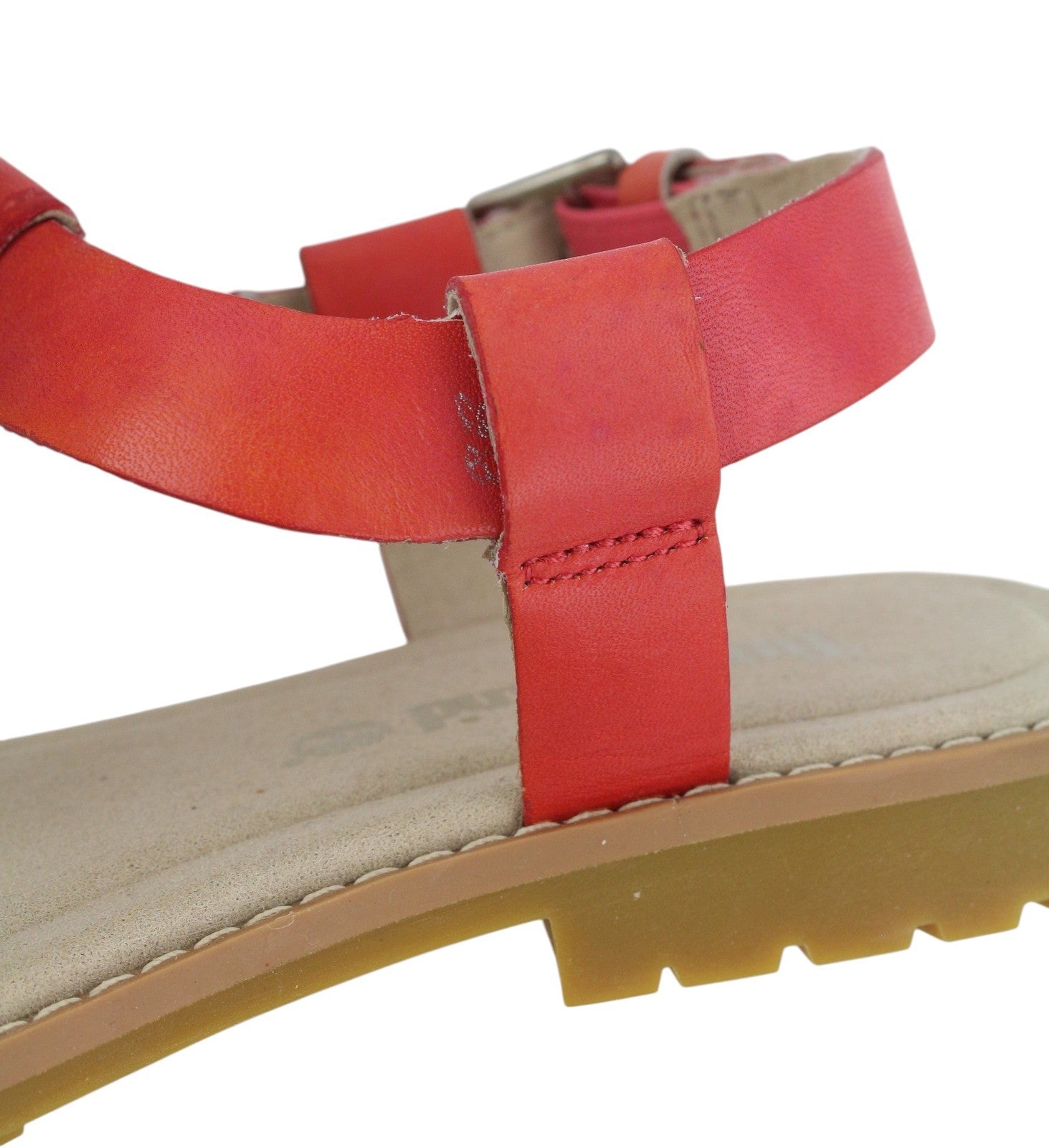 TIMBERLAND A23UF Women Sandals EU36/37 Orange Leather Open Toe Buckle Closure