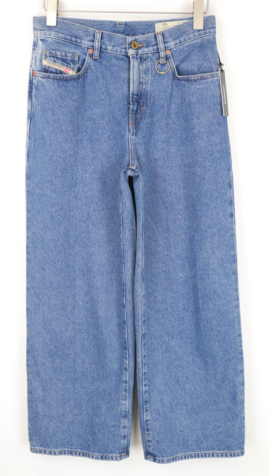 DIESEL Widee 0077V moteriškos W28/L30 tiesios mėlynos medvilninės džinsinės kelnės su 5 kišenėmis 