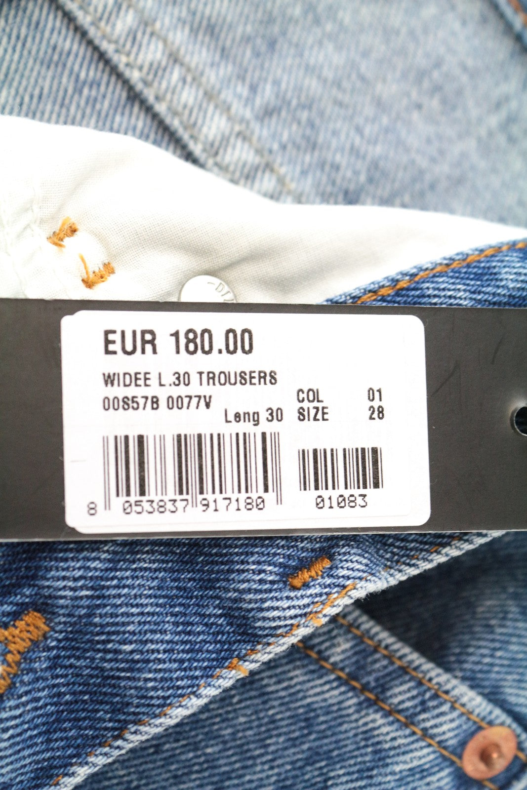 DIESEL Widee 0077V moteriškos W28/L30 tiesios mėlynos medvilninės džinsinės kelnės su 5 kišenėmis 