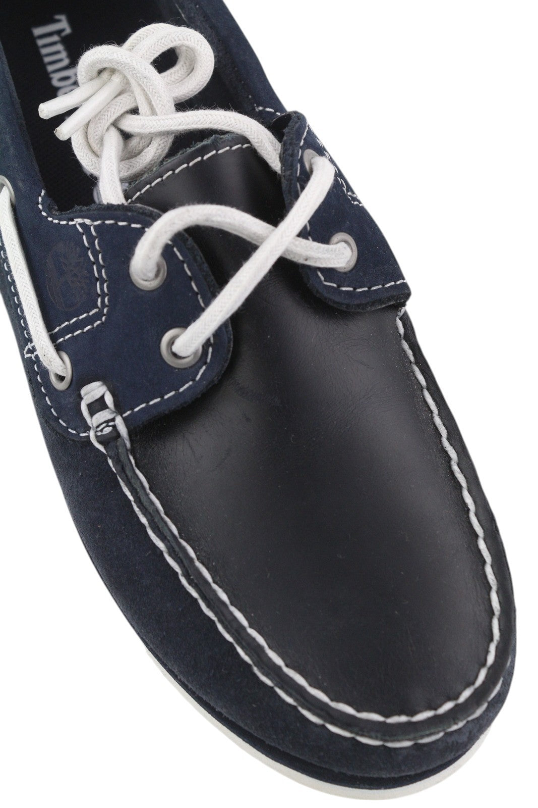 TIMBERLAND 26609 moteriški batai EU38/38.5 tamsiai mėlyni odiniai laivelio formos šlepetės su migdolų nosimi 