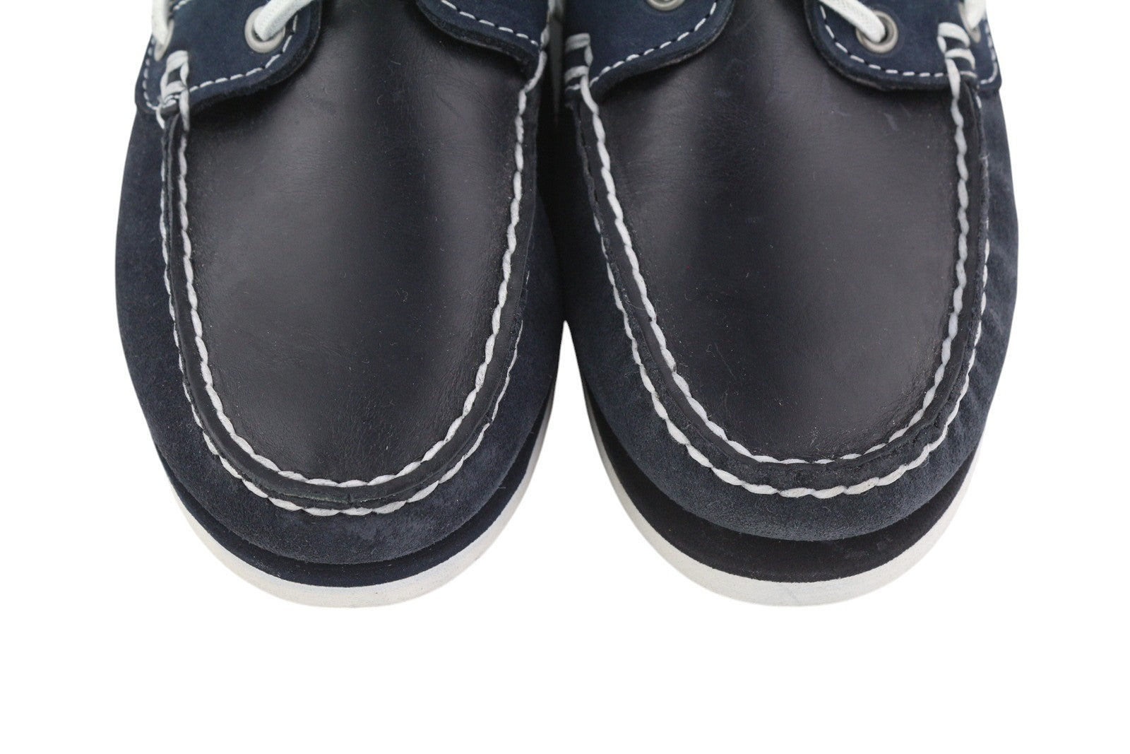 TIMBERLAND 26609 moteriški batai EU38/38.5 tamsiai mėlyni odiniai laivelio formos šlepetės su migdolų nosimi 