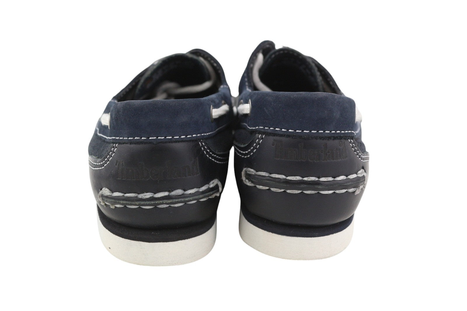 TIMBERLAND 26609 moteriški batai EU38/38.5 tamsiai mėlyni odiniai laivelio formos šlepetės su migdolų nosimi 