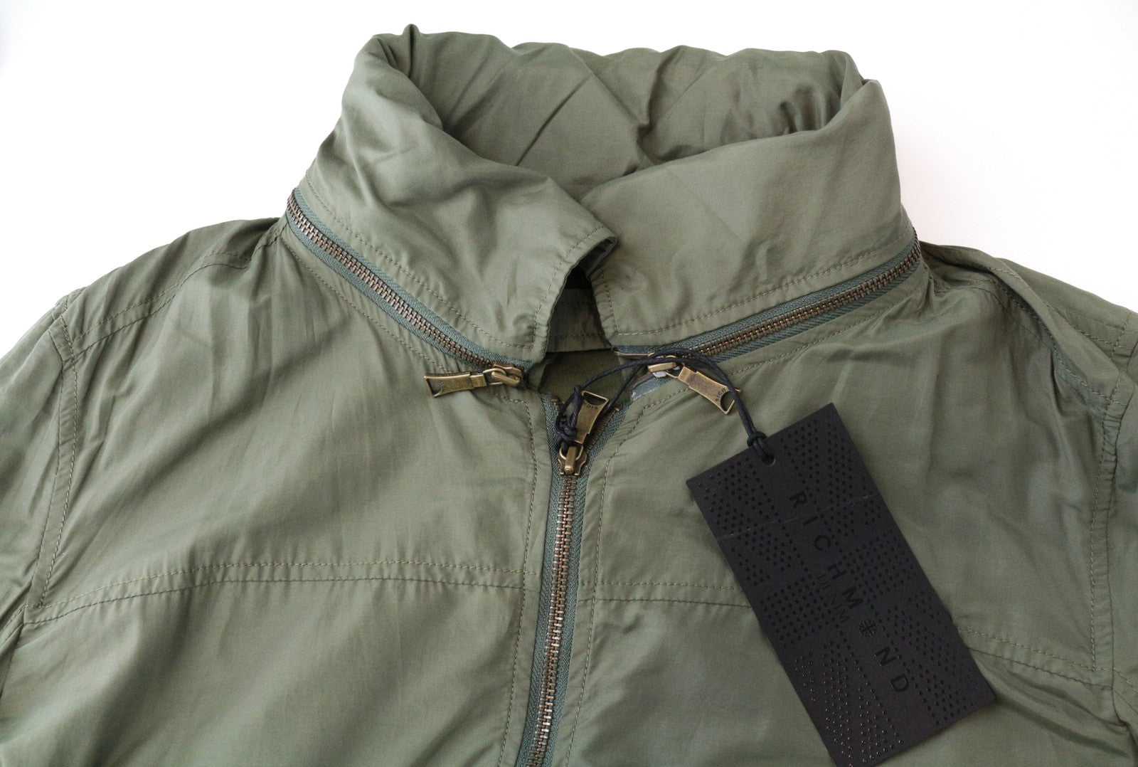 RICHMOND vyriška 48 žalia lengva laisvalaikio ilgarankovė vienaeilė striukė 