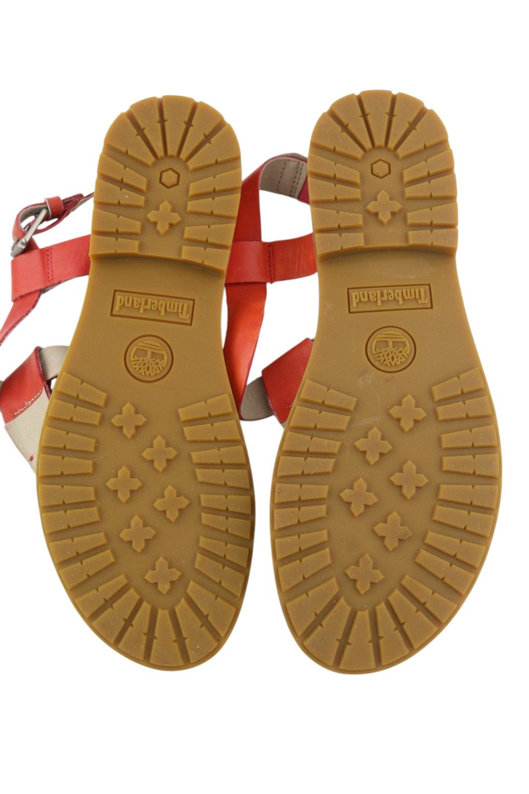 TIMBERLAND A23UF Women Sandals EU38/38..5 Orange Leather Open Toe Buckle Closure