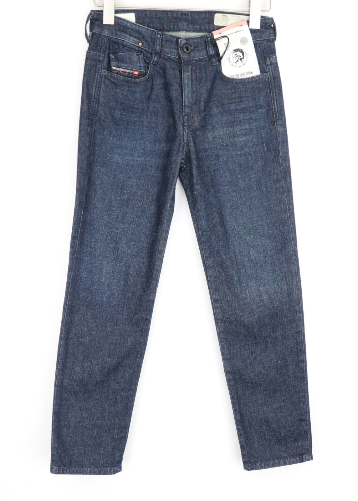 DIESEL D-Rifty 080AK moteriški W26/L30 žemo juosmens ploni tamprūs mėlyni džinsai 