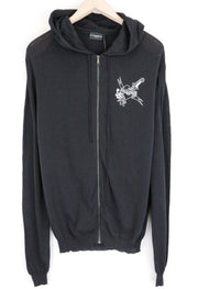 RICHMOND Men's M/L Black Hoodie Sweatshirt Cotton Blend Lightweight Long Sleeve