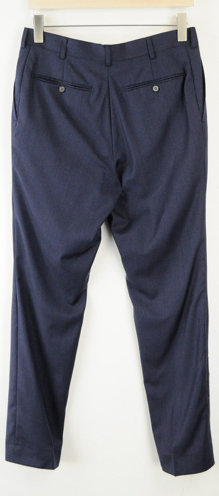 SUITSUPPLY  UK36L Mens Wool Pants Dark Blue Pleated Slit Pocket Style