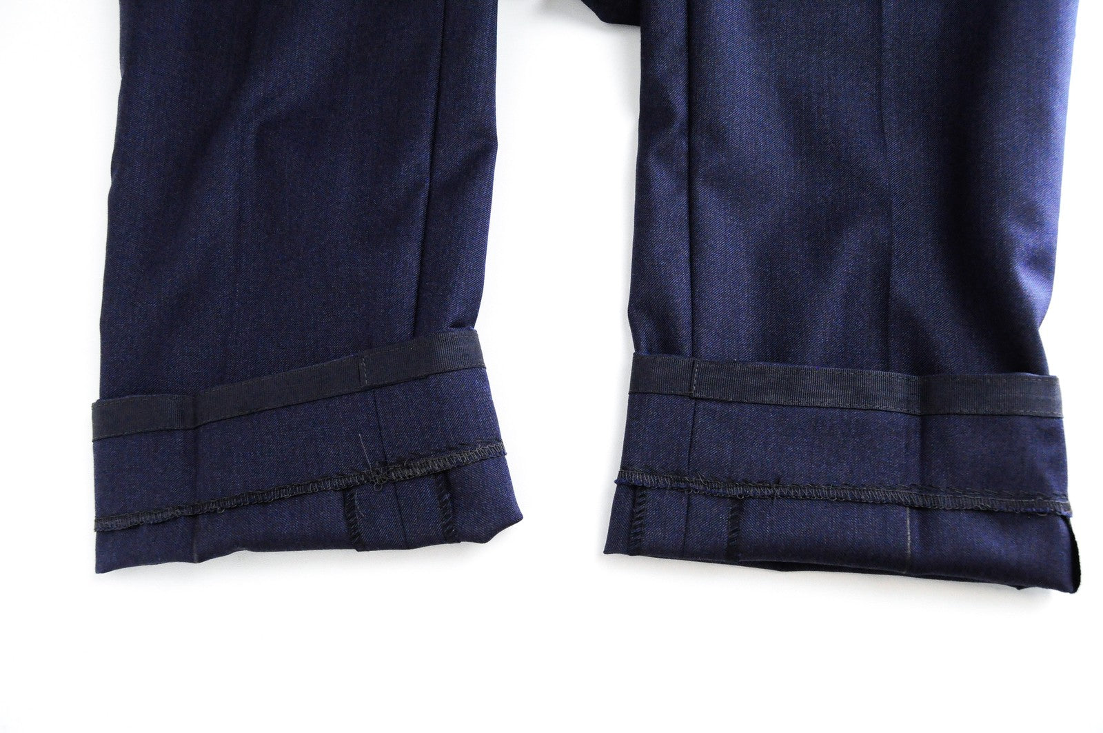 SUITSUPPLY  UK36L Mens Wool Pants Dark Blue Pleated Slit Pocket Style