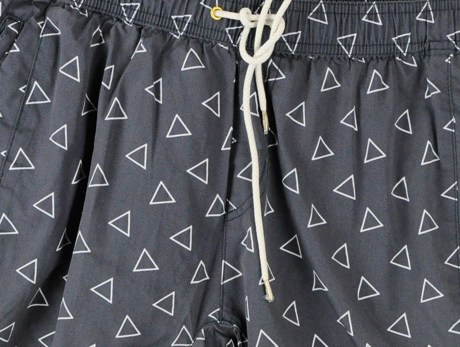 SCOTCH & SODA  Couture M Swim Trunks Grey Blue Triangle Print Drawstring