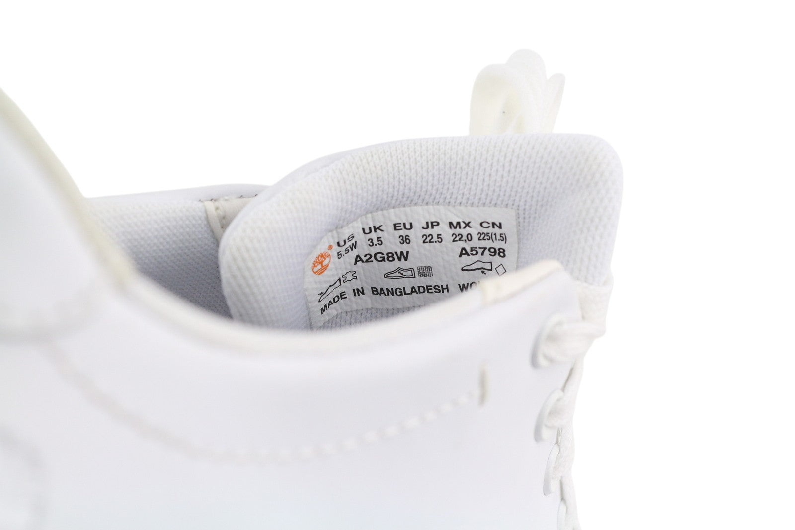 TIMBERLAND A2G8W moteriški sportbačiai EU36/37 balti odiniai žemapadžiai su raišteliais ReBOTL 