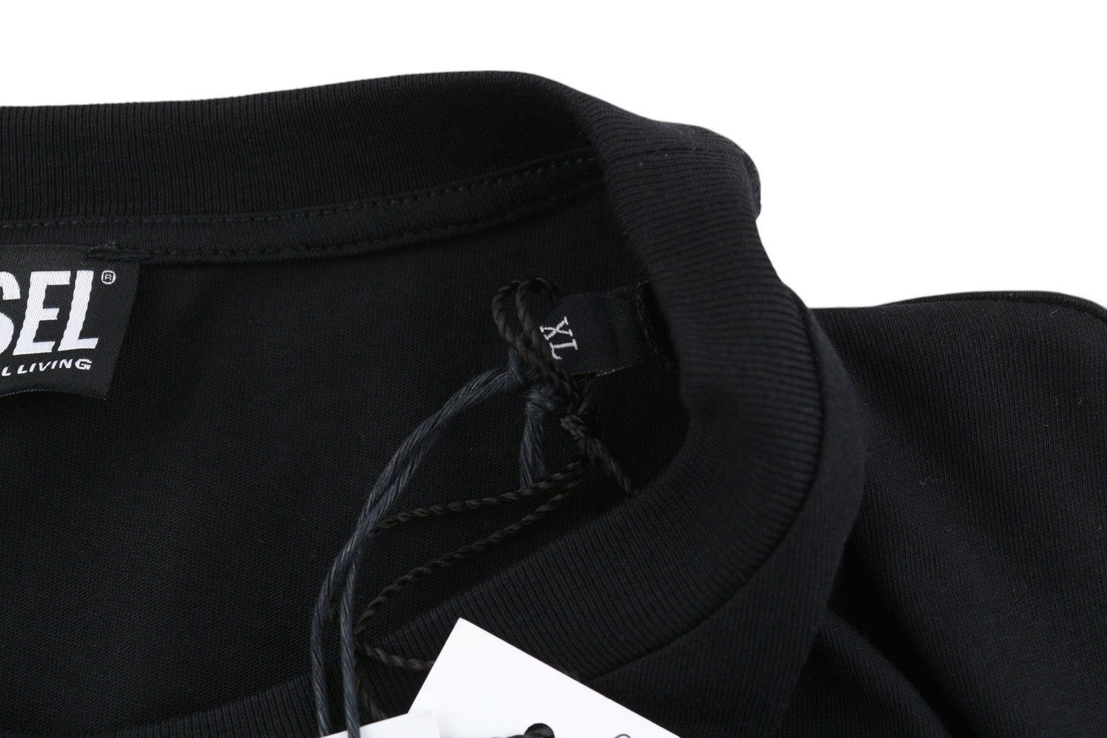 DIESEL T-Just-A35 Mens T-Shirt XL Black Short Sleeve Crew Neck Cotton Front