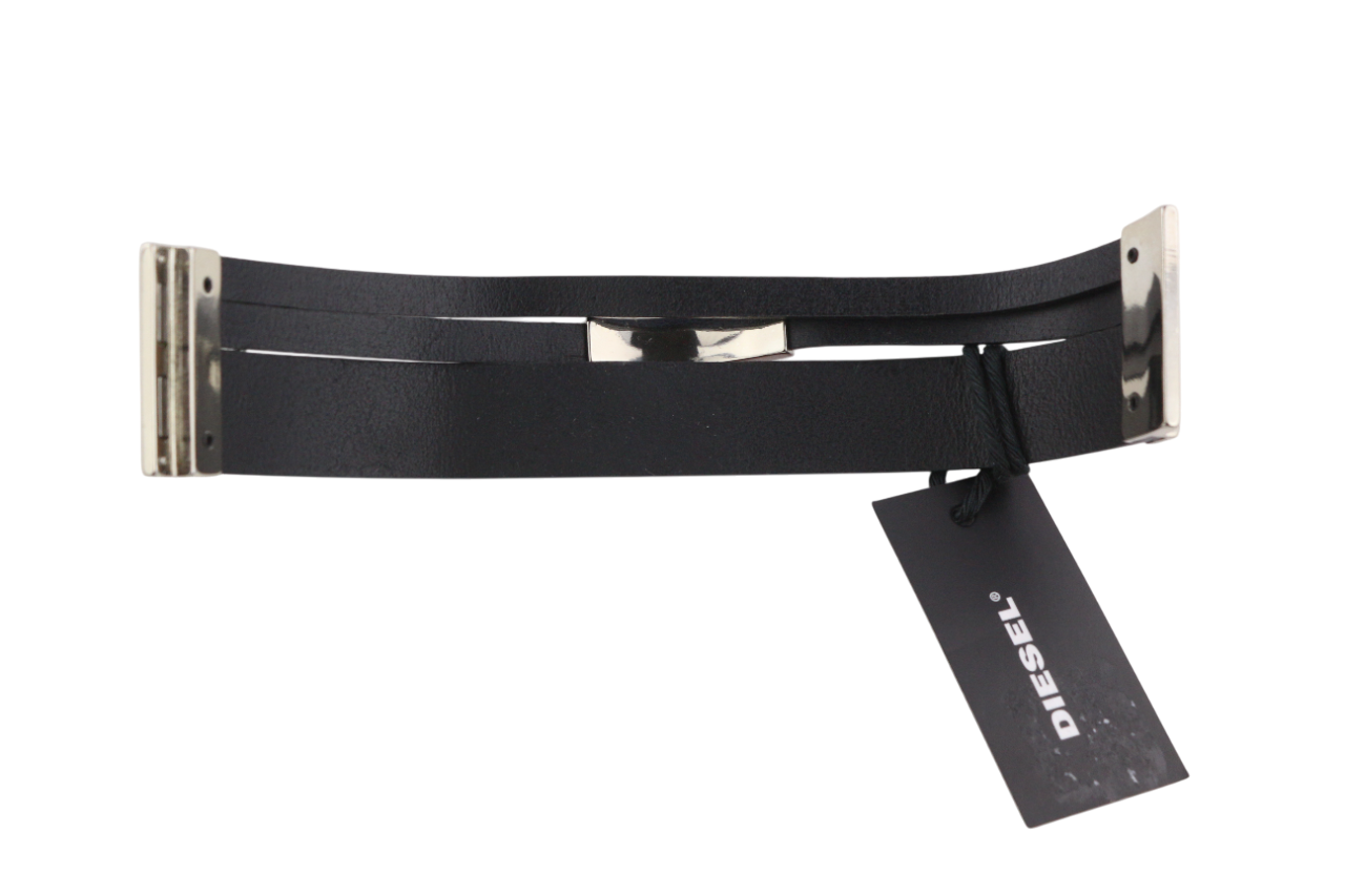 DIESEL A-Triround moteriška apyrankė, vieno dydžio, odinė, sidabro spalvos užsegimas 