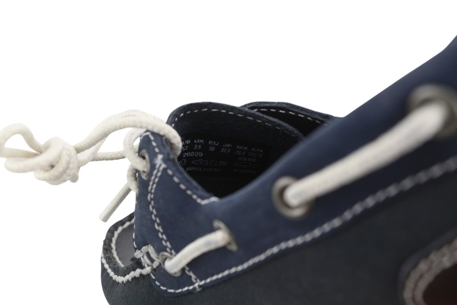 TIMBERLAND 26609 moteriški batai EU36/37 tamsiai mėlyni odiniai laivelio formos užsegami batai su raišteliais 