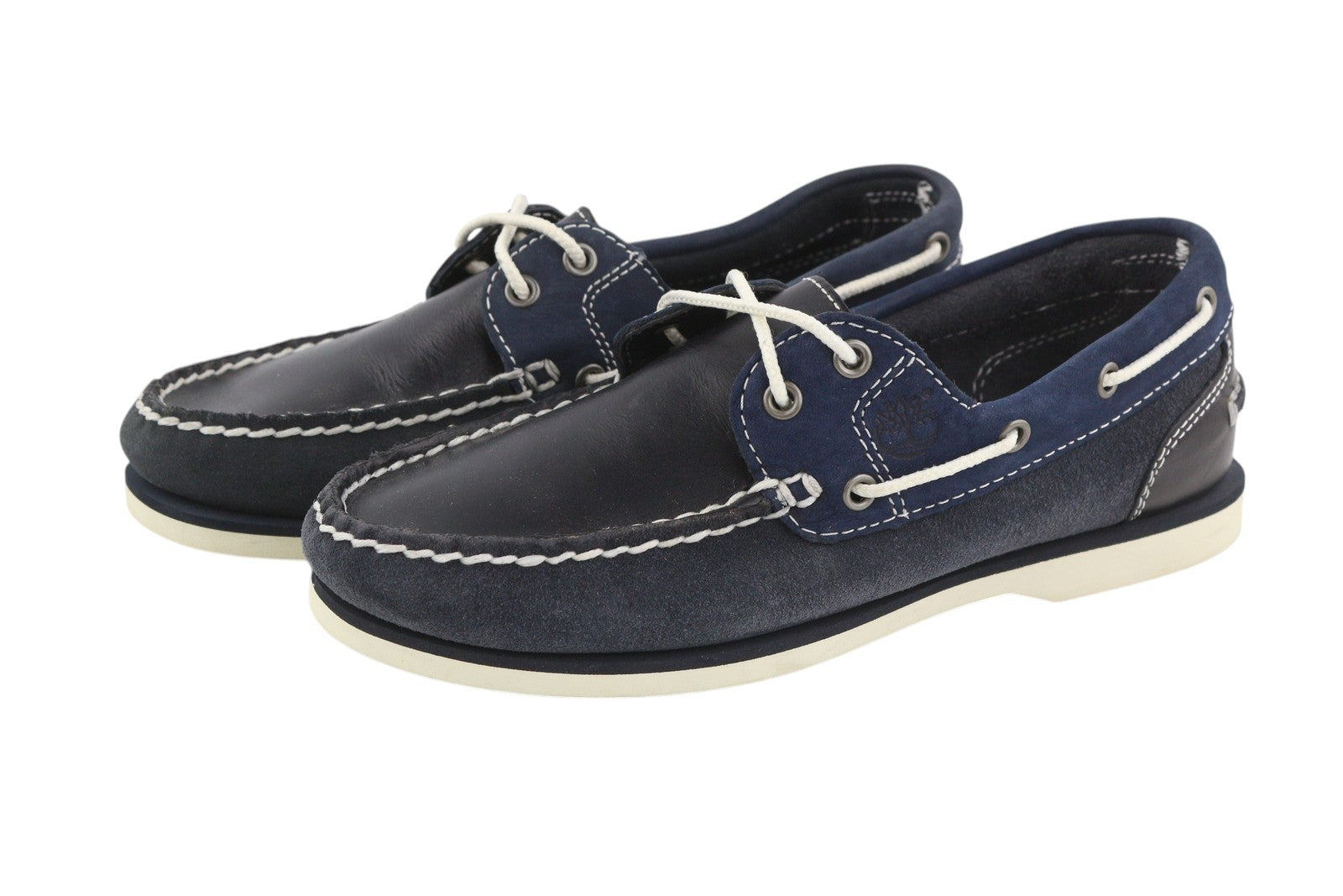 TIMBERLAND 26609 moteriški batai EU36/37 tamsiai mėlyni odiniai laivelio formos užsegami batai su raišteliais 