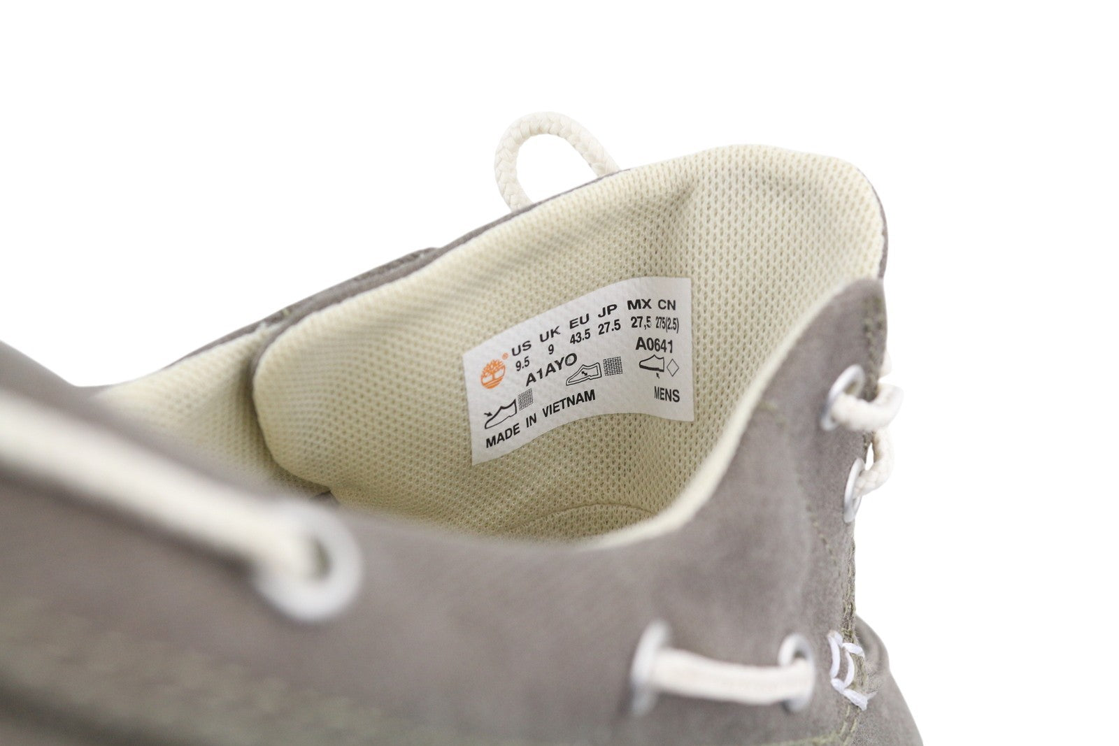 TIMBERLAND A1AYO vyriški batai EU43.5/44.5 tamsiai pilki užsegami laivelio formos migdolų nosies logotipas 