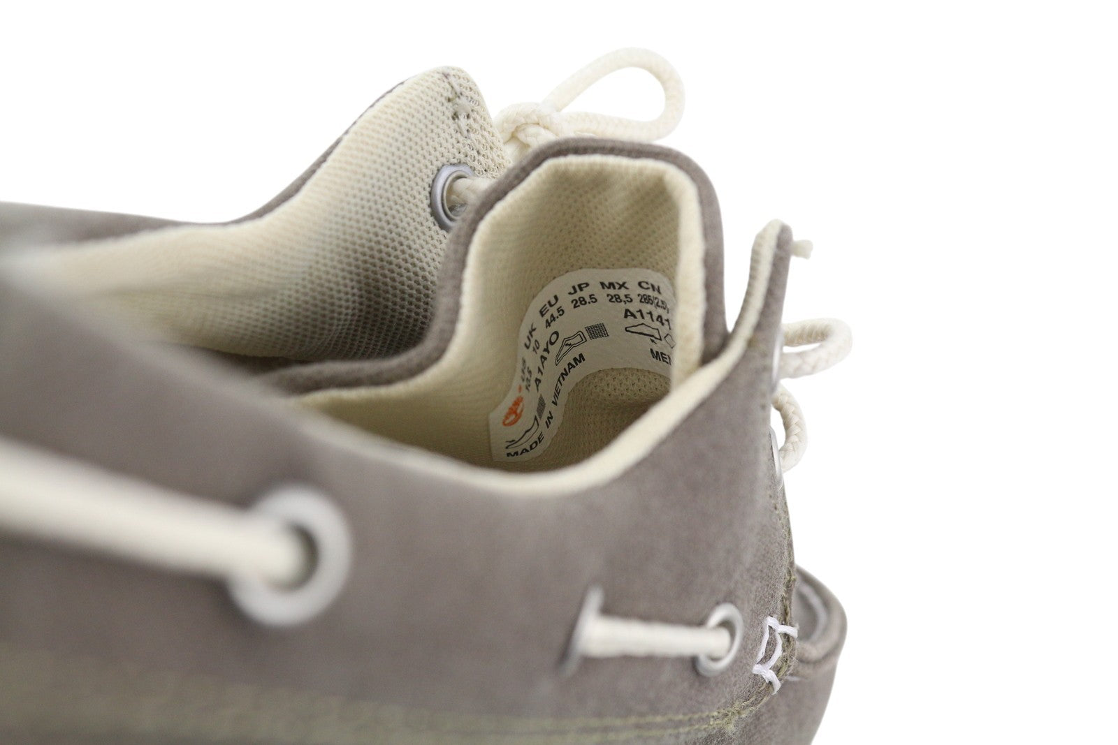 TIMBERLAND A1AYO vyriški batai EU43.5/44.5 tamsiai pilki užsegami laivelio formos migdolų nosies logotipas 