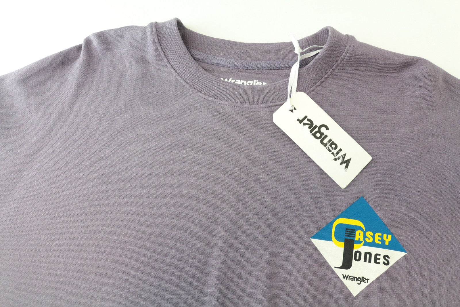 WRANGLER vyriškas šviesiai violetinis ilgomis rankovėmis megztinis M dydžio medvilninis megztinis laisvalaikio stiliui 