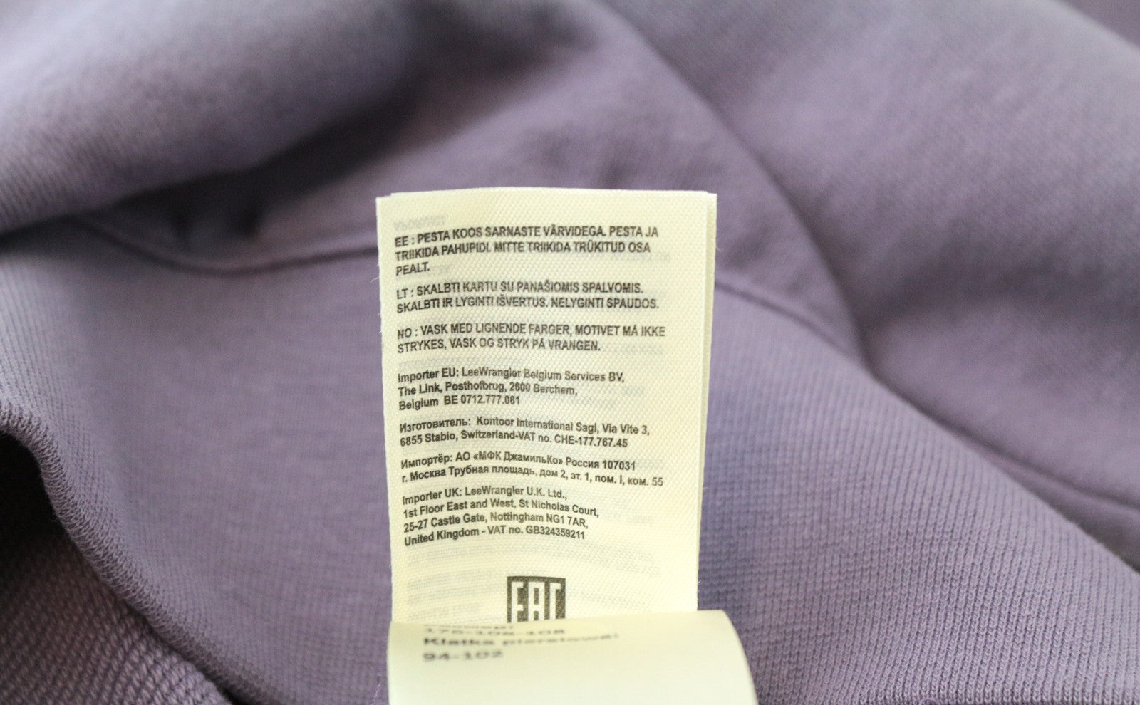 WRANGLER vyriškas šviesiai violetinis ilgomis rankovėmis megztinis M dydžio medvilninis megztinis laisvalaikio stiliui 