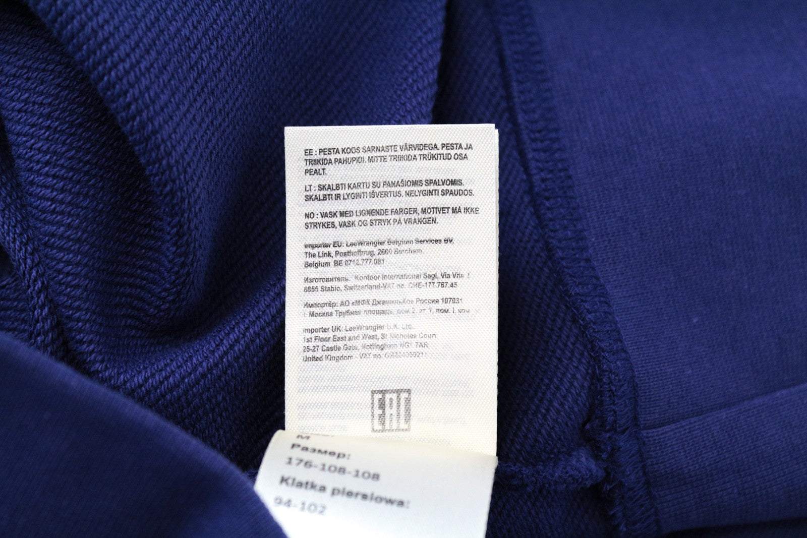 WRANGLER vyriški violetiniai ilgomis rankovėmis megztiniai laisvalaikio stiliaus grynos medvilnės marškinėliai M dydžio 