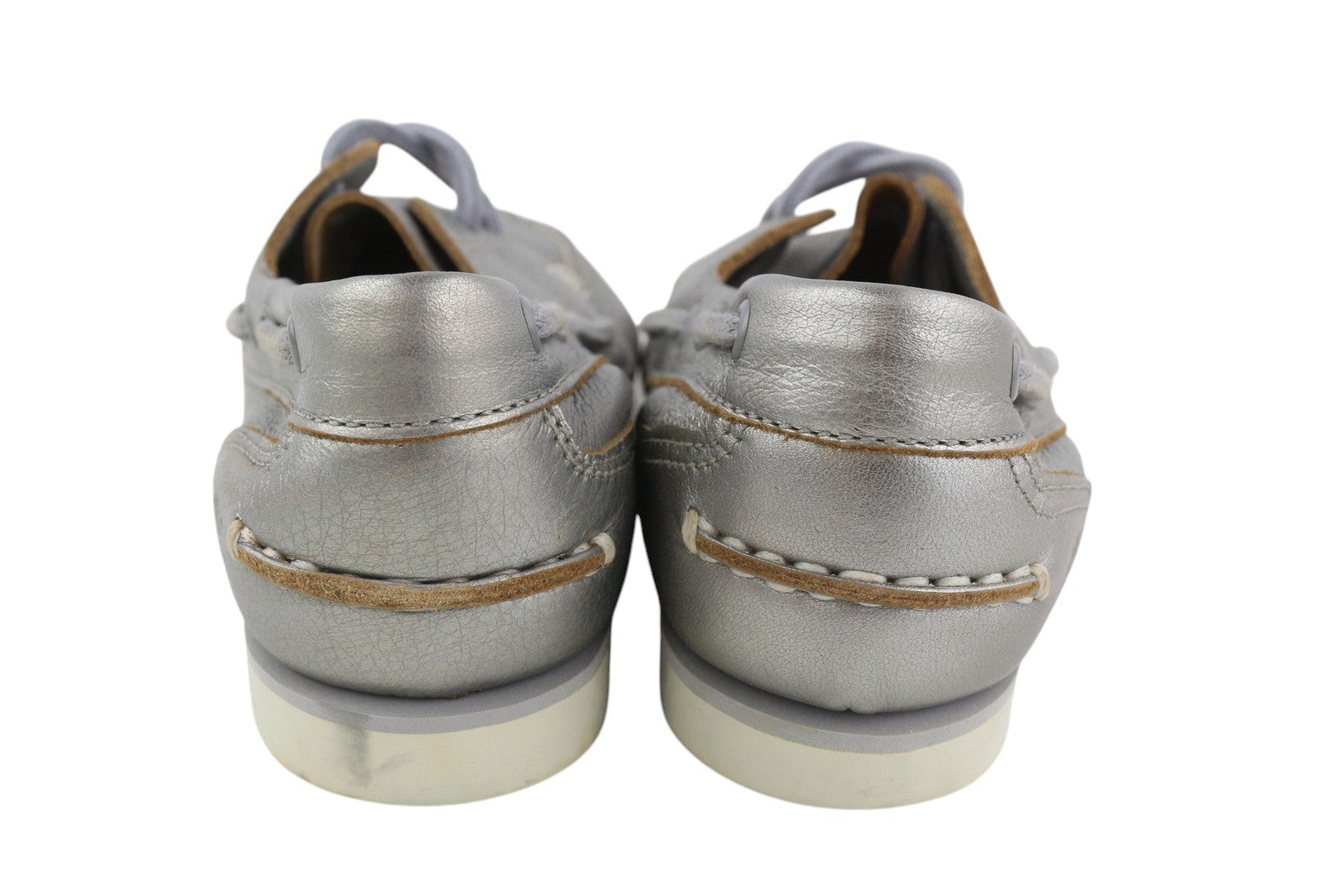 TIMBERLAND A2EPP moteriški batai, 37.5/38.5, blizgios sidabrinės odos, su užsegamais varstymais. 