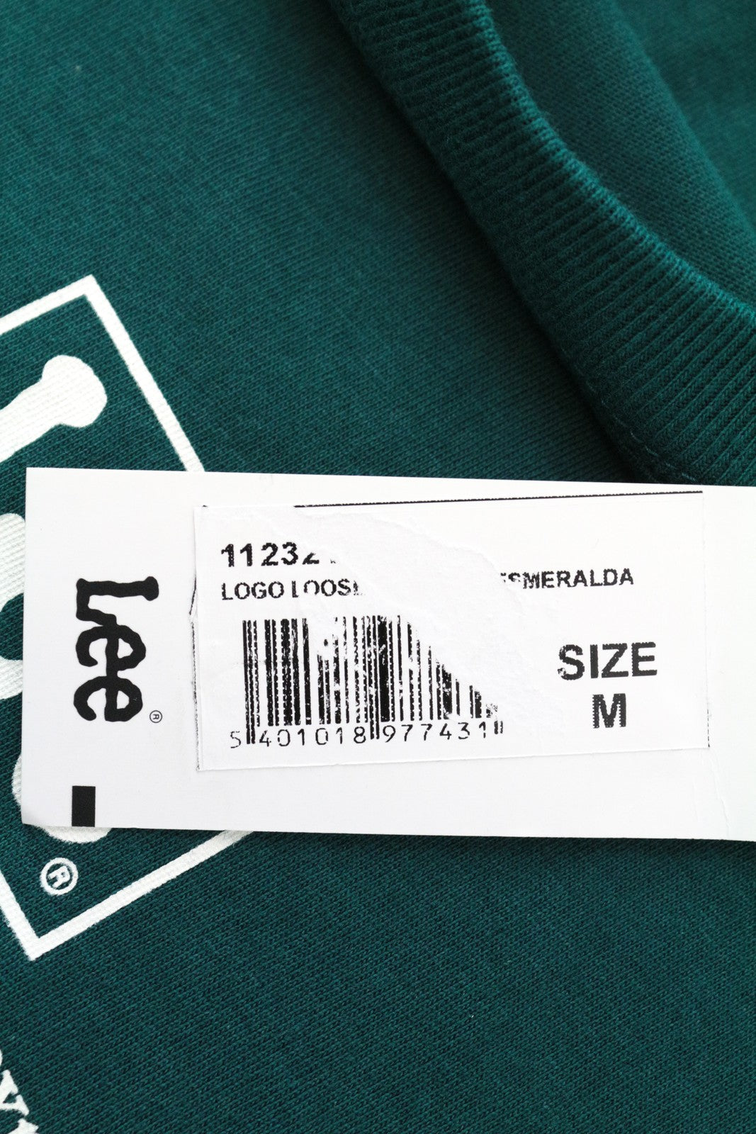 LEE Men's M Green Cotton Pullover Tee Short Sleeve with Casual Logo Design