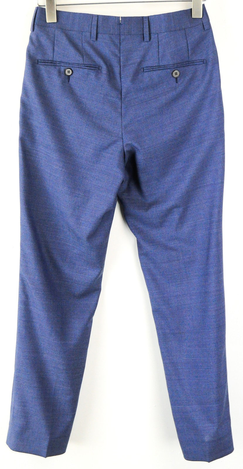 SUITSUPPLY Washington Blue Mens UK26R Wool Trousers Pleated Slit Pocket Classic