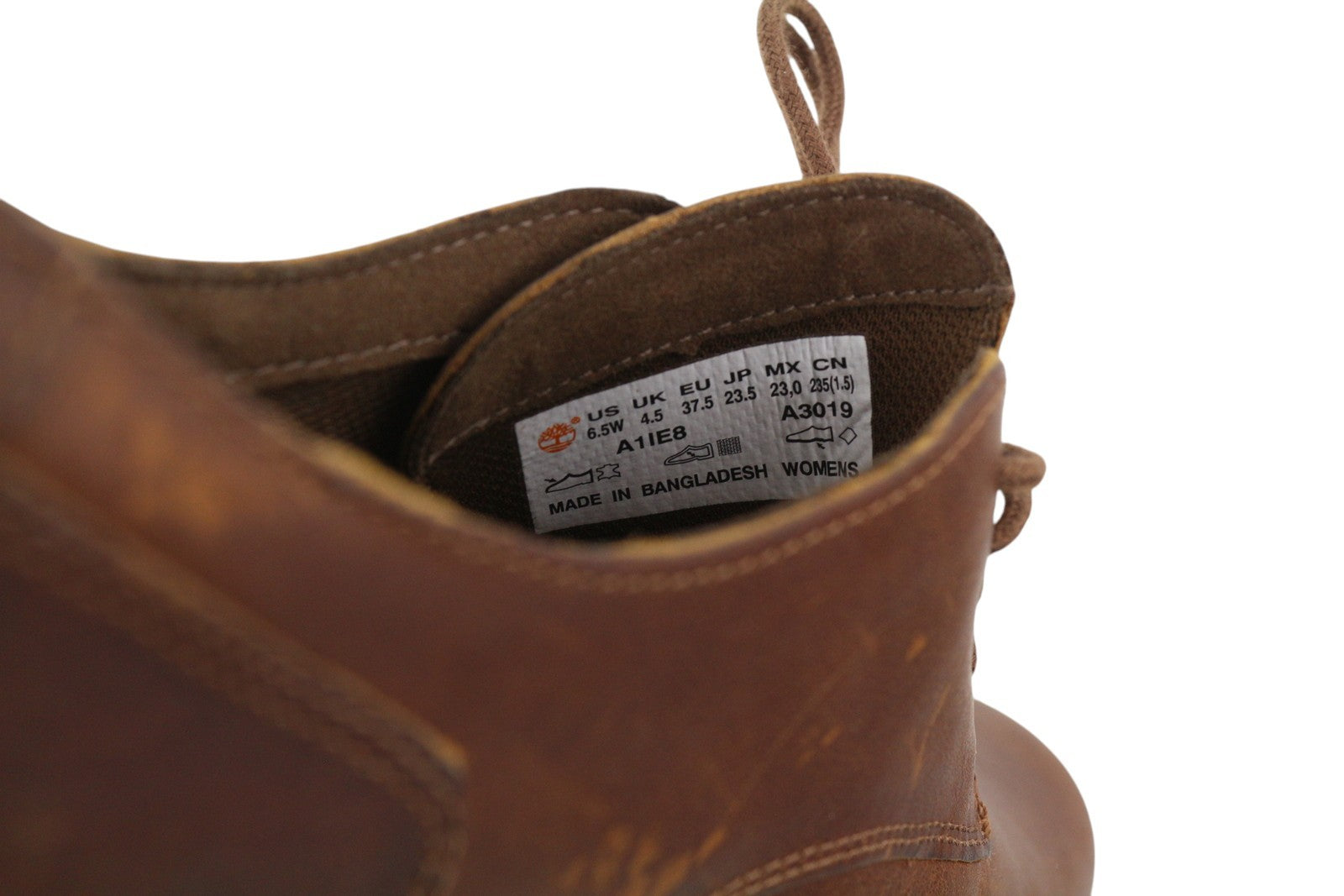 TIMBERLAND A1IE8 moteriški bateliai, 37.5/38, rudi, odiniai, žemapadžiai, su raišteliais, migdolų spalvos. 