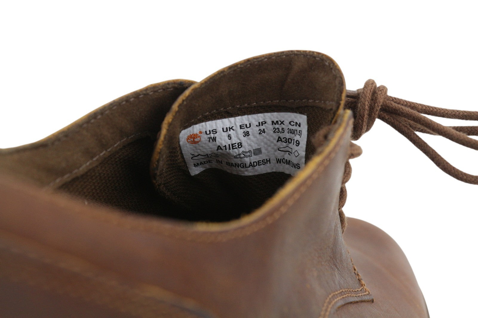 TIMBERLAND A1IE8 moteriški bateliai, 37.5/38, rudi, odiniai, žemapadžiai, su raišteliais, migdolų spalvos. 