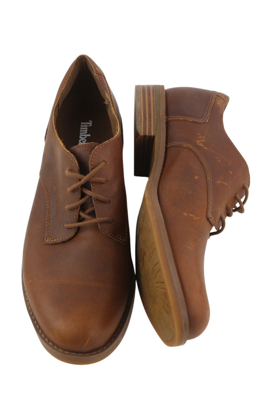 TIMBERLAND A1IE8 moteriški bateliai, 37.5/38, rudi, odiniai, žemapadžiai, su raišteliais, migdolų spalvos. 