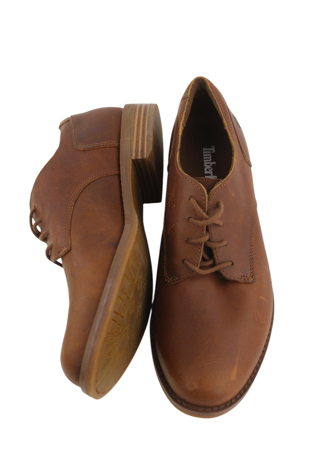 TIMBERLAND A1IE8 moteriški bateliai, 37.5/38, rudi, odiniai, žemapadžiai, su raišteliais, migdolų spalvos. 