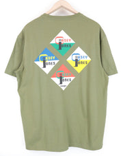 WRANGLER Men's M Green Tee Cotton Short Sleeve Pullover Printed Logo Front