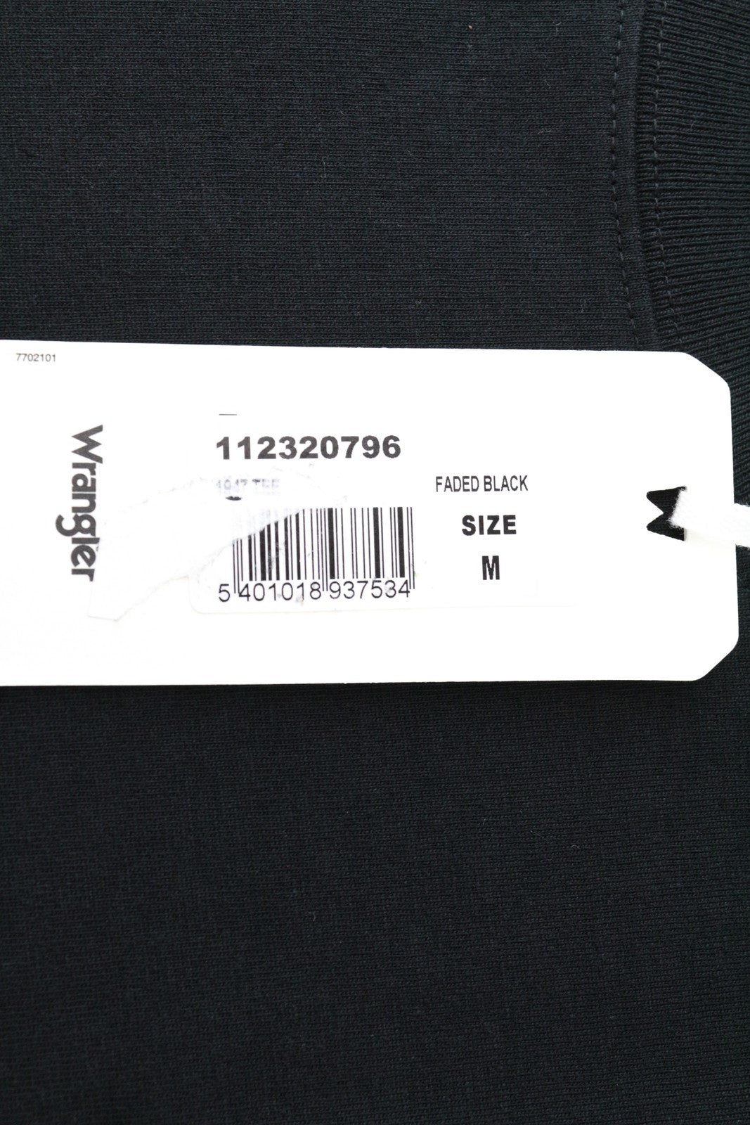 WRANGLER Men's M Black Cotton Pullover Tee Short Sleeve Logo Front Print Casual