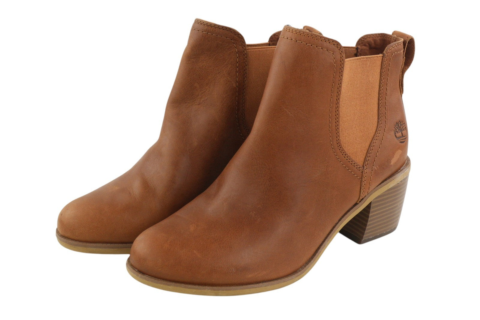 TIMBERLAND A1Z5G moteriški aulinukai EU37/37.5 rudi odiniai migdolų formos nosys su kulniuku 