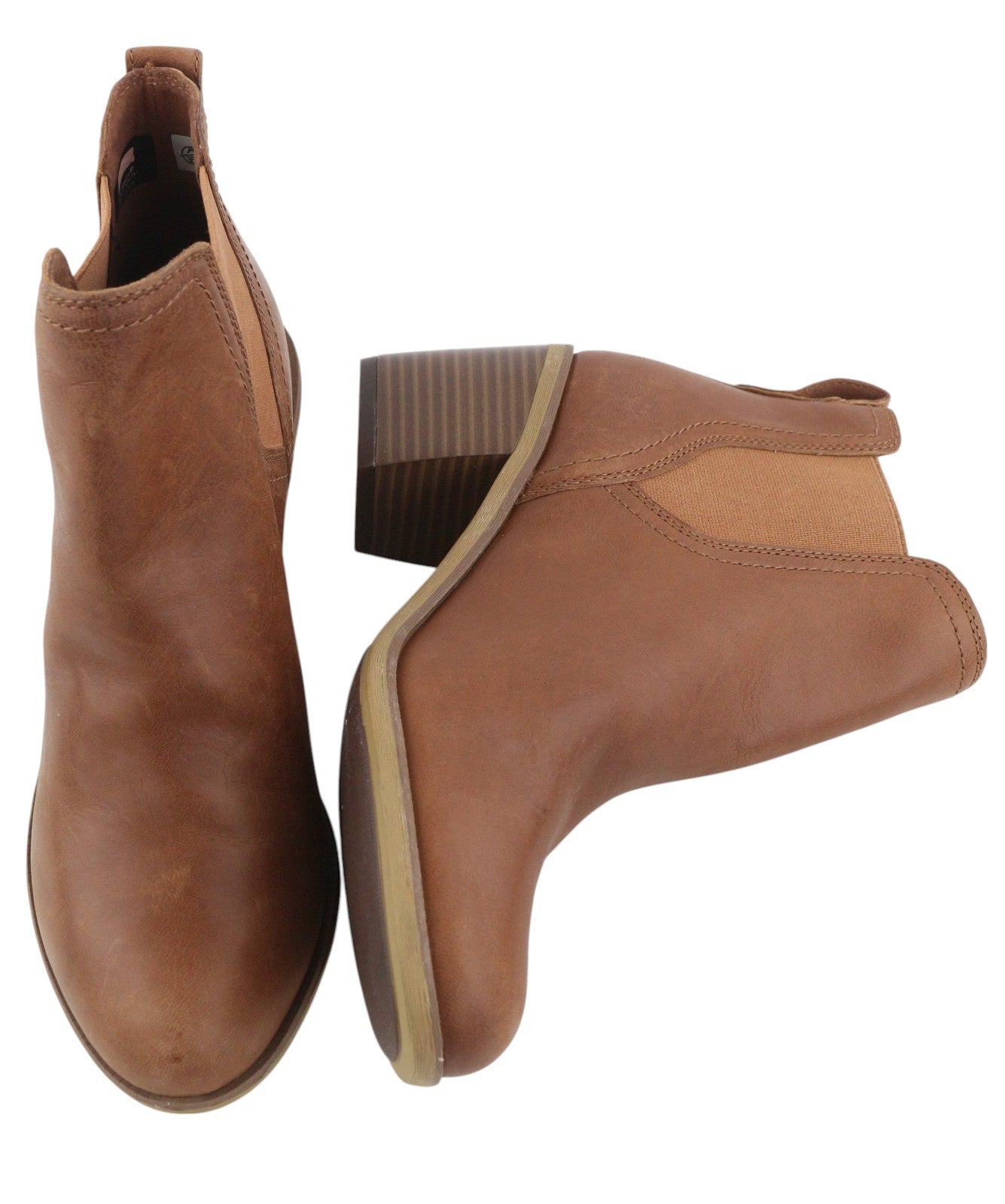 TIMBERLAND A1Z5G moteriški aulinukai EU37/37.5 rudi odiniai migdolų formos nosys su kulniuku 