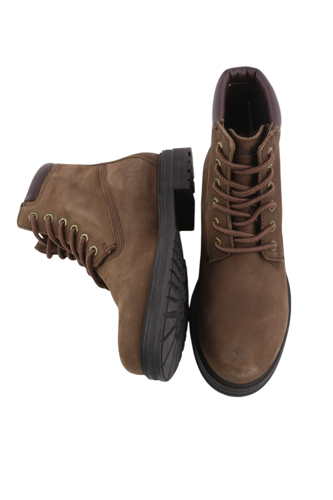 TIMBERLAND moteriški aulinukai EU38//38.5 rudi odiniai, vandeniui atsparūs, suvarstomi batai ant kulkšnies. 